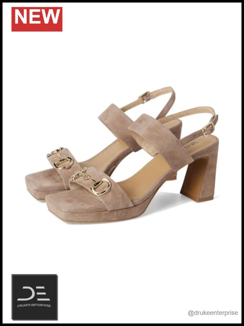 VANELi Morena Suede Block Heel Sandals Slingback Adjustable